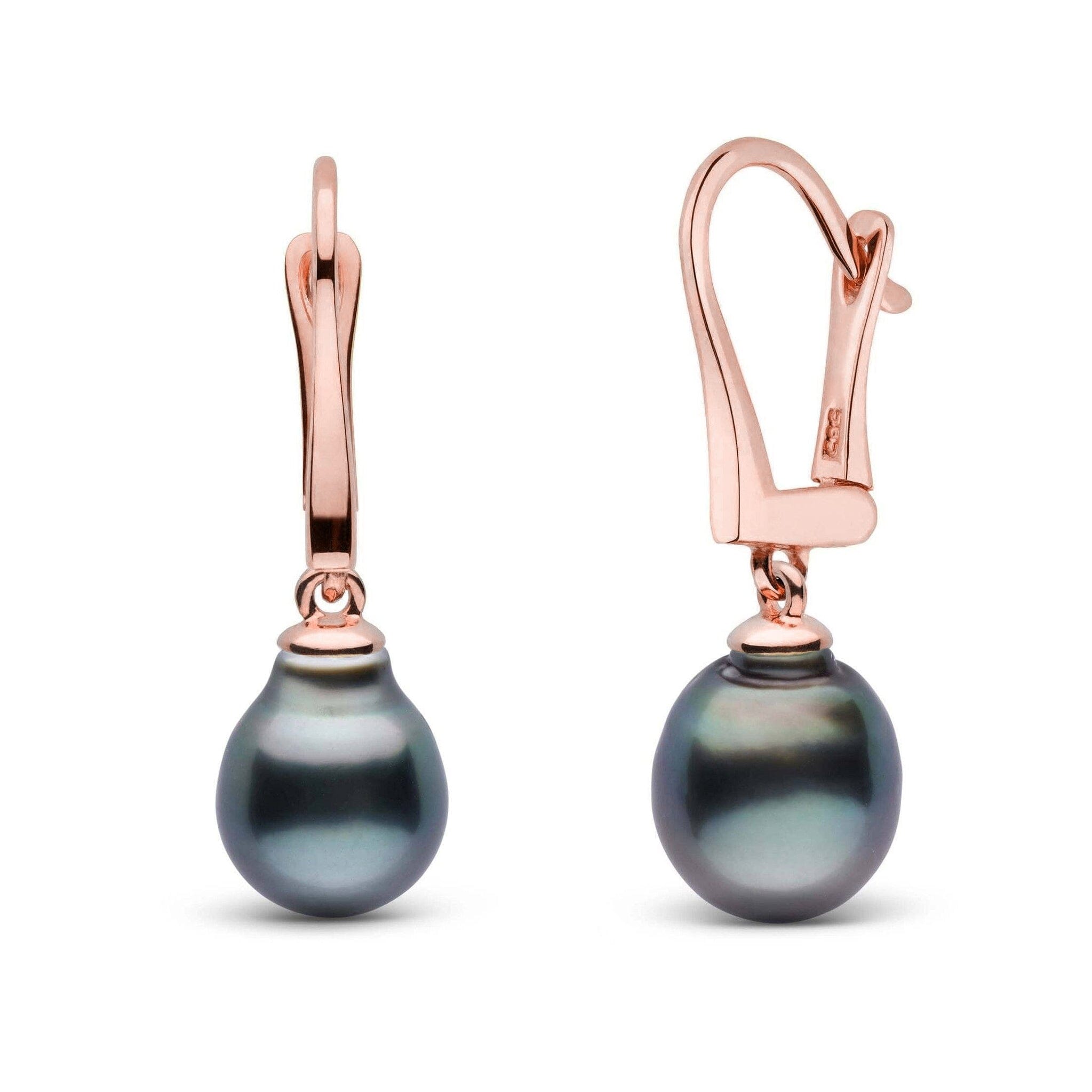 Classic Collection Tahitian Baroque 8.0-9.0 mm Pearl Dangle Earrings Rose Gold