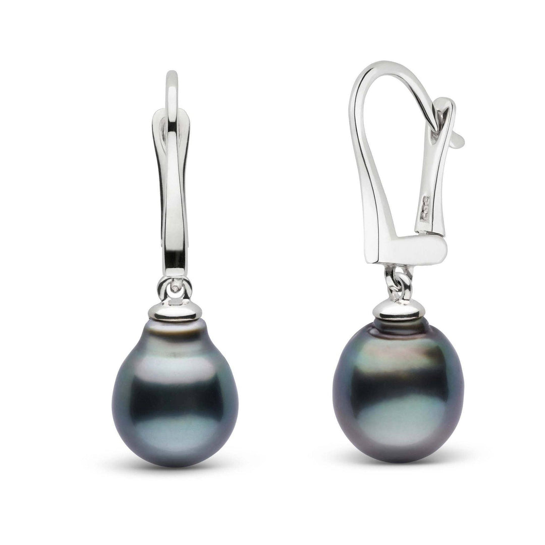 Classic Collection Tahitian Baroque 9.0-10.0 mm Pearl Dangle Earrings white gold