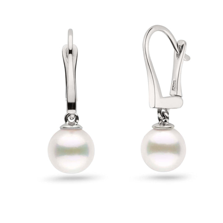 Classic Collection White Freshadama Freshwater 8.5-9.0 mm Pearl Dangle Earrings white gold