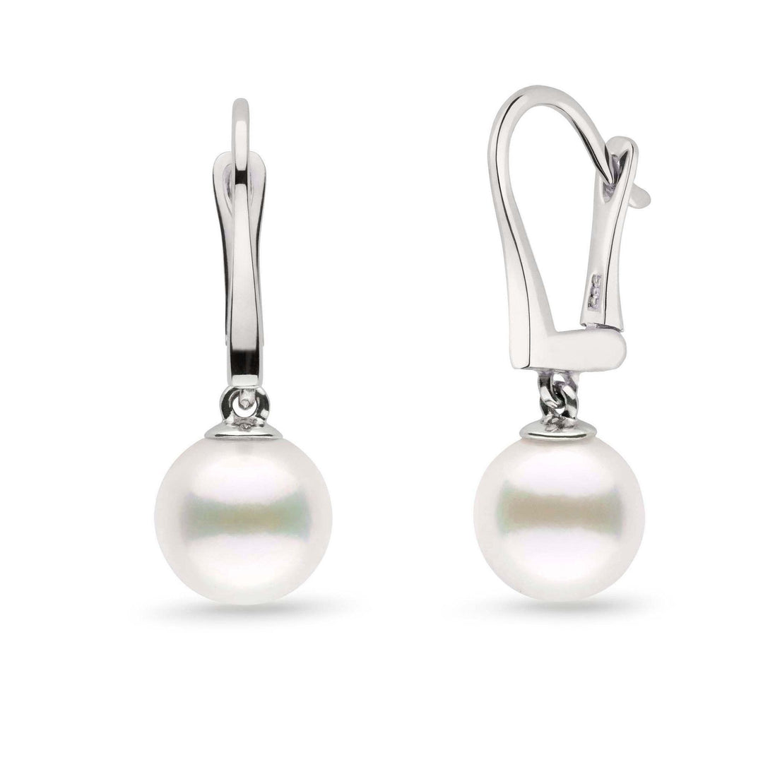 Classic Collection White Freshadama Freshwater 9.0-10.0 mm Pearl Dangle Earrings white goid