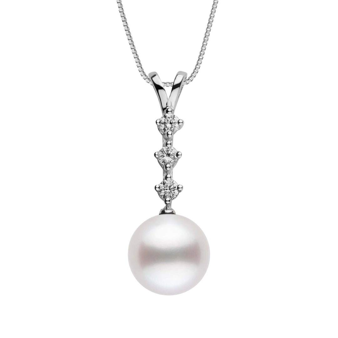 9.0-10.0 mm White South Sea Pearl and Diamond Luminary Collection Pendant wg