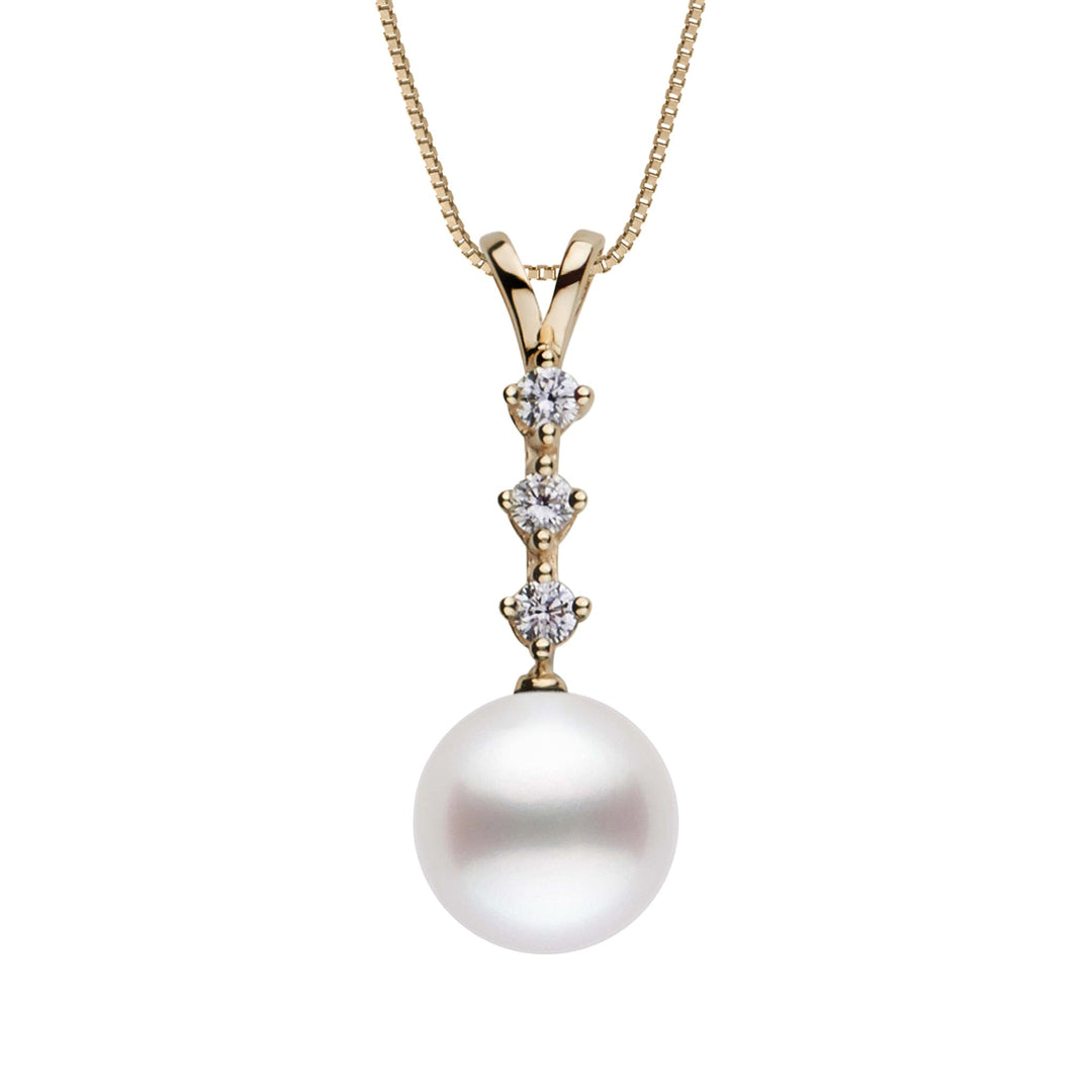 9.0-10.0 mm White South Sea Pearl and Diamond Luminary Collection Pendant yg