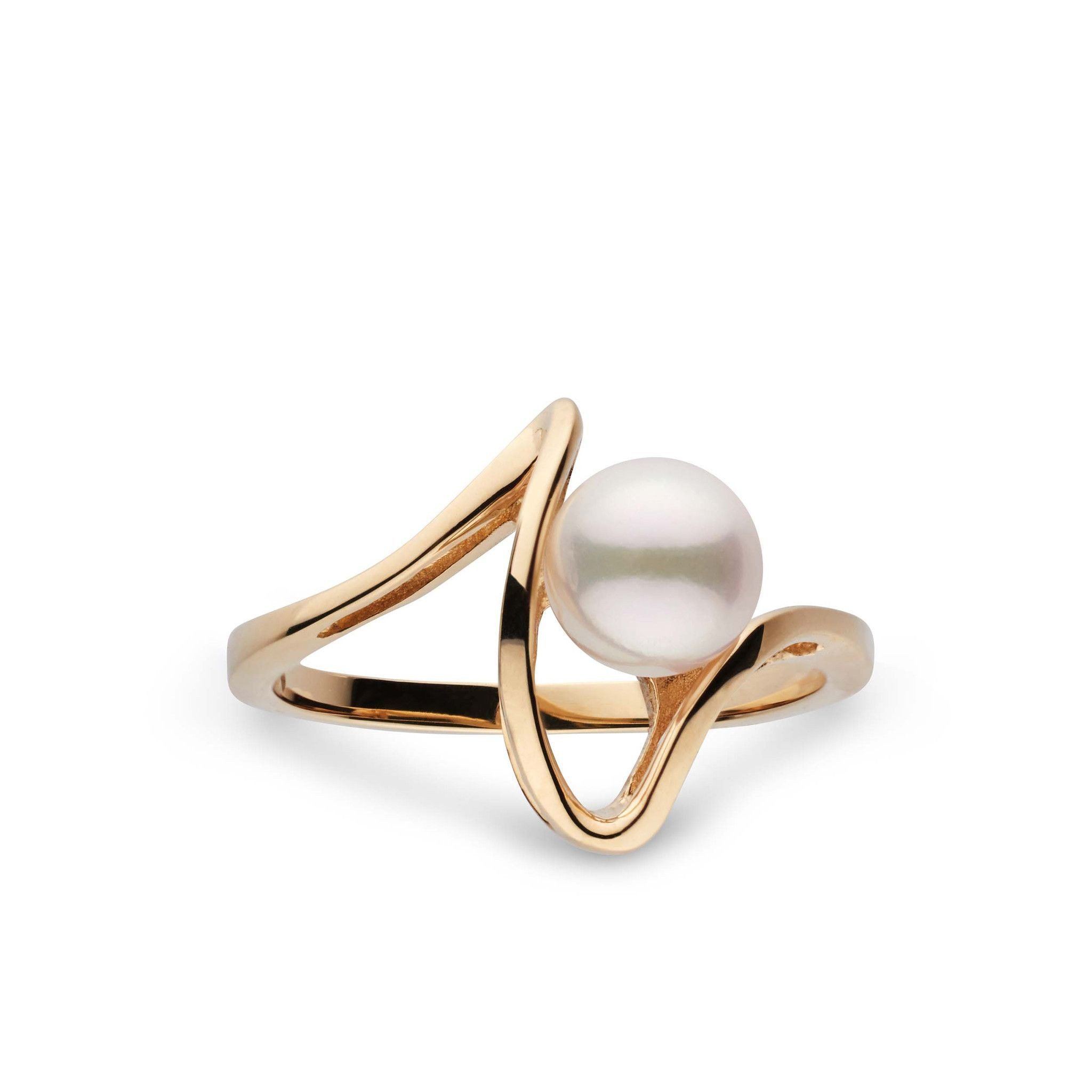 Cordon Collection Akoya Pearl Ring 14K Yellow Gold / 6.5 by Pearl Paradise