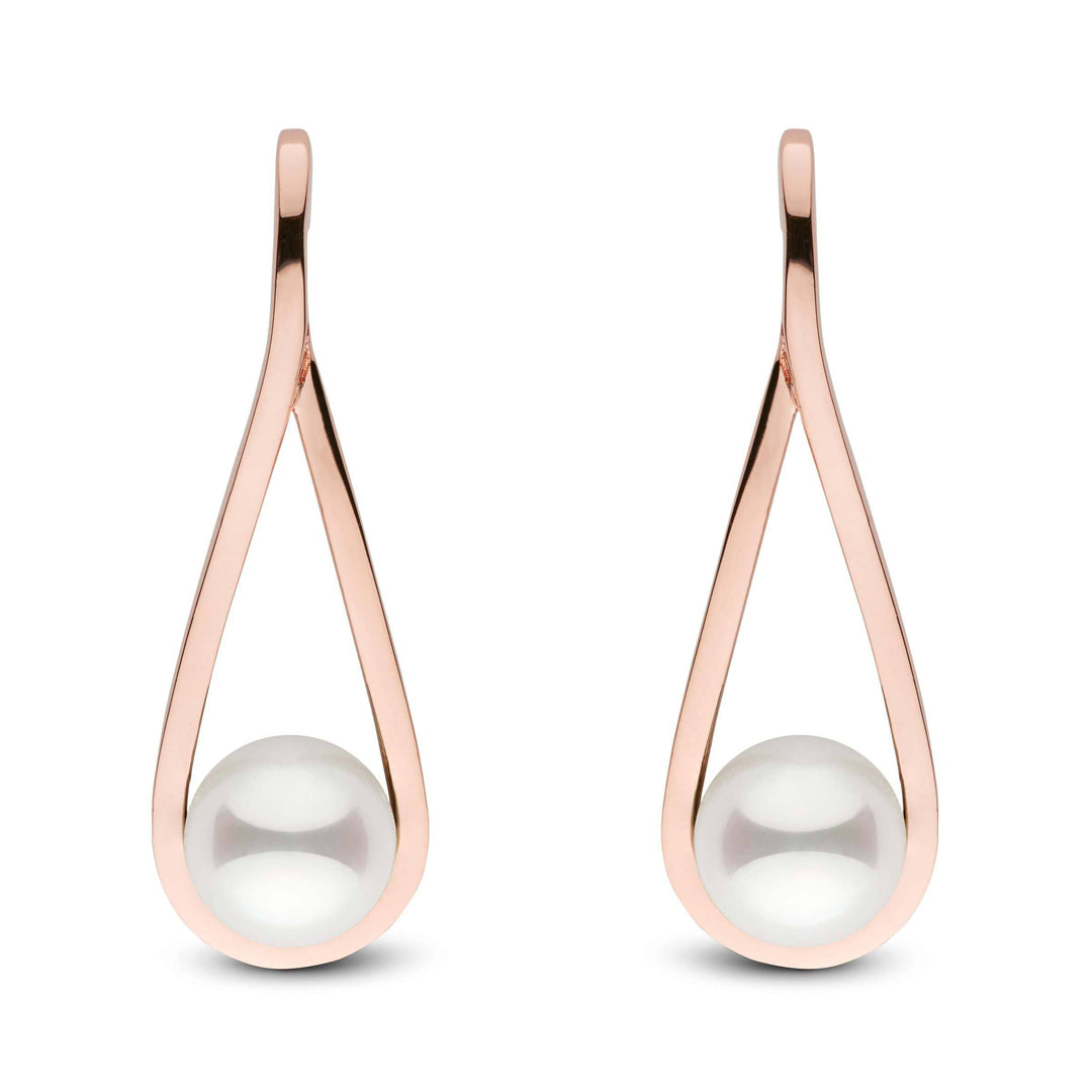 Cradle Collection Akoya Pearl Earrings rose gold front