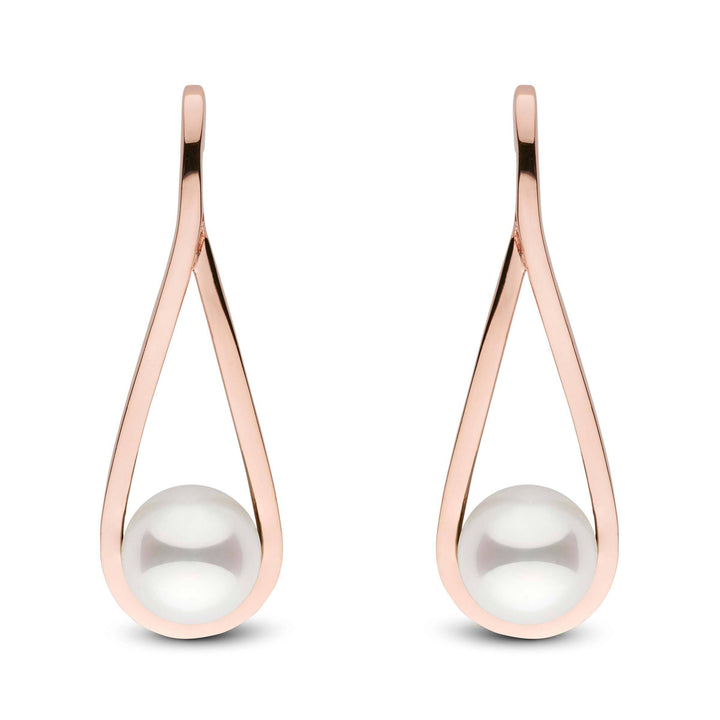 Cradle Collection Akoya Pearl Earrings rose gold front