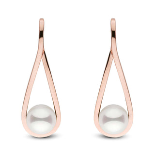 Cradle Collection Akoya Pearl Earrings rose gold front