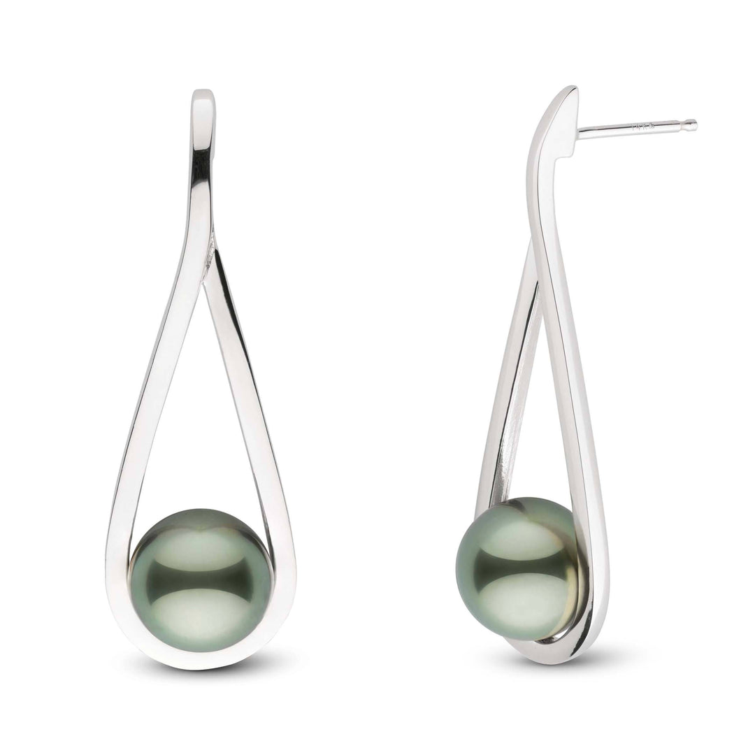Cradle Collection Tahitian Pearl Earrings side view