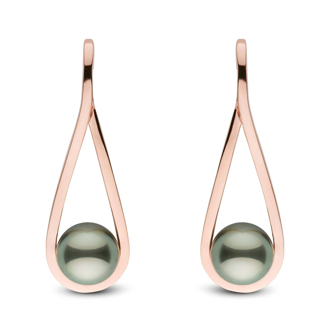 Cradle Collection Tahitian Pearl Earrings rose gold