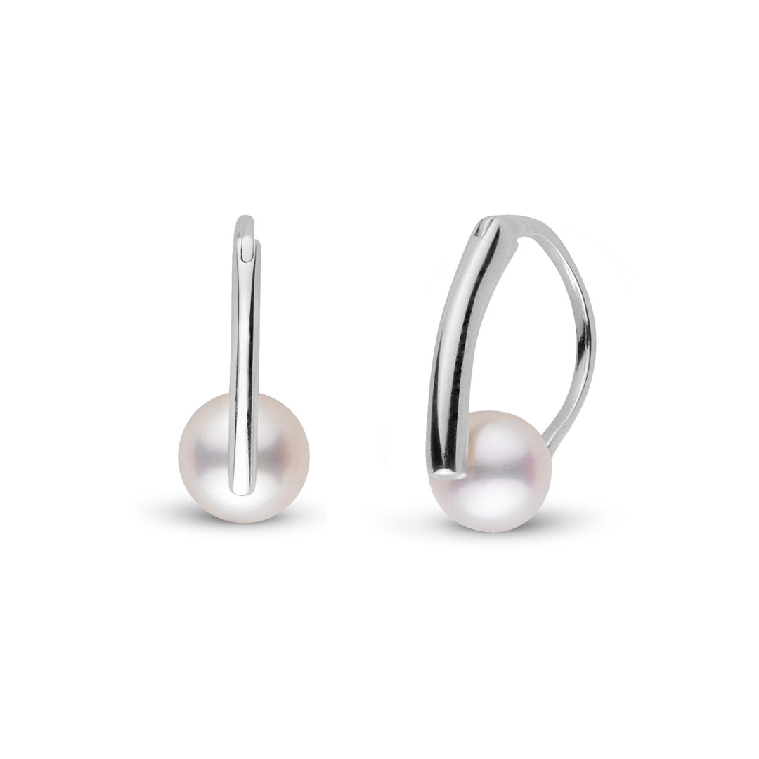 Deco Collection 7.0-7.5 mm Akoya Pearl Earrings white gold