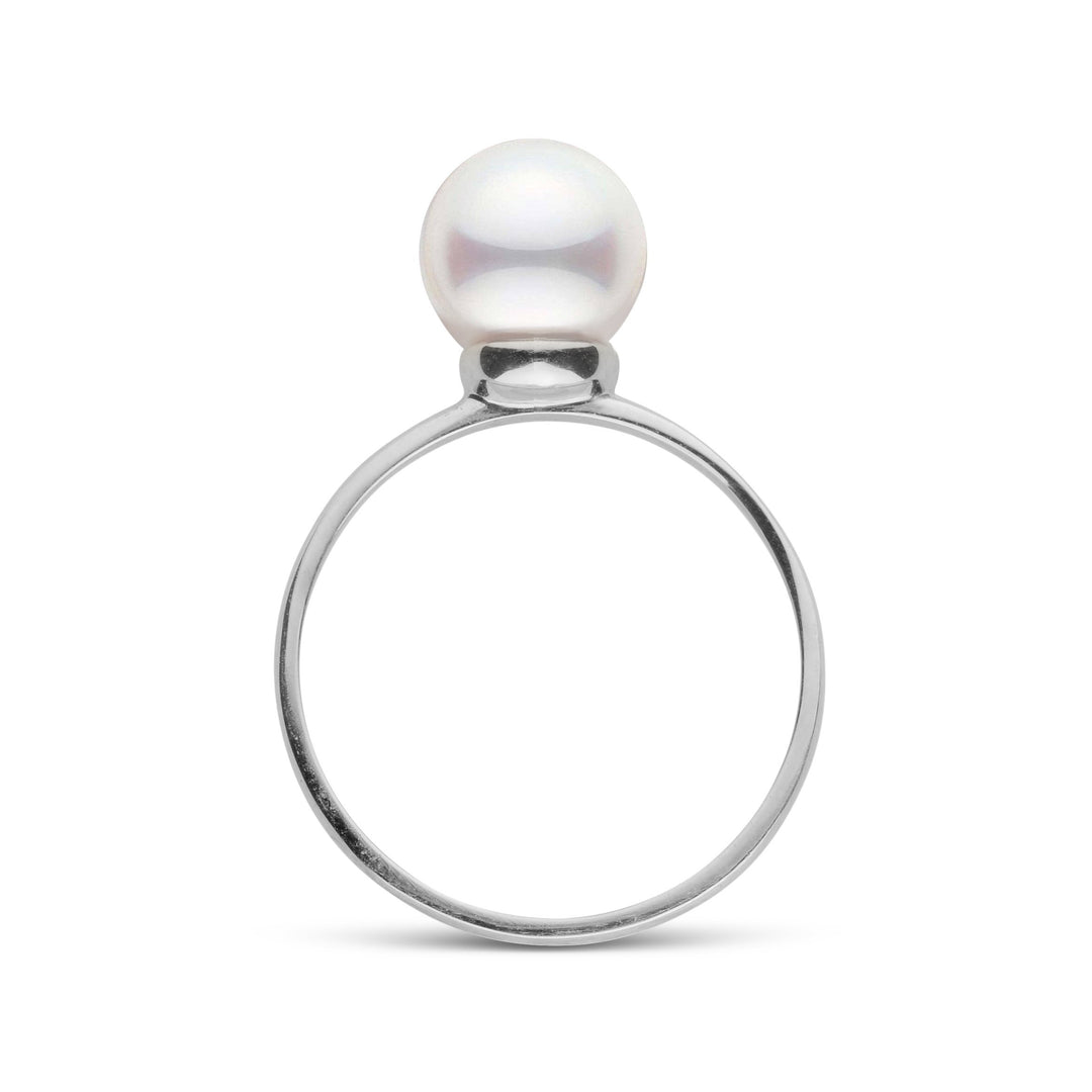 Demure Classic Collection 7.0-7.5 mm Akoya Pearl Ring white gold side
