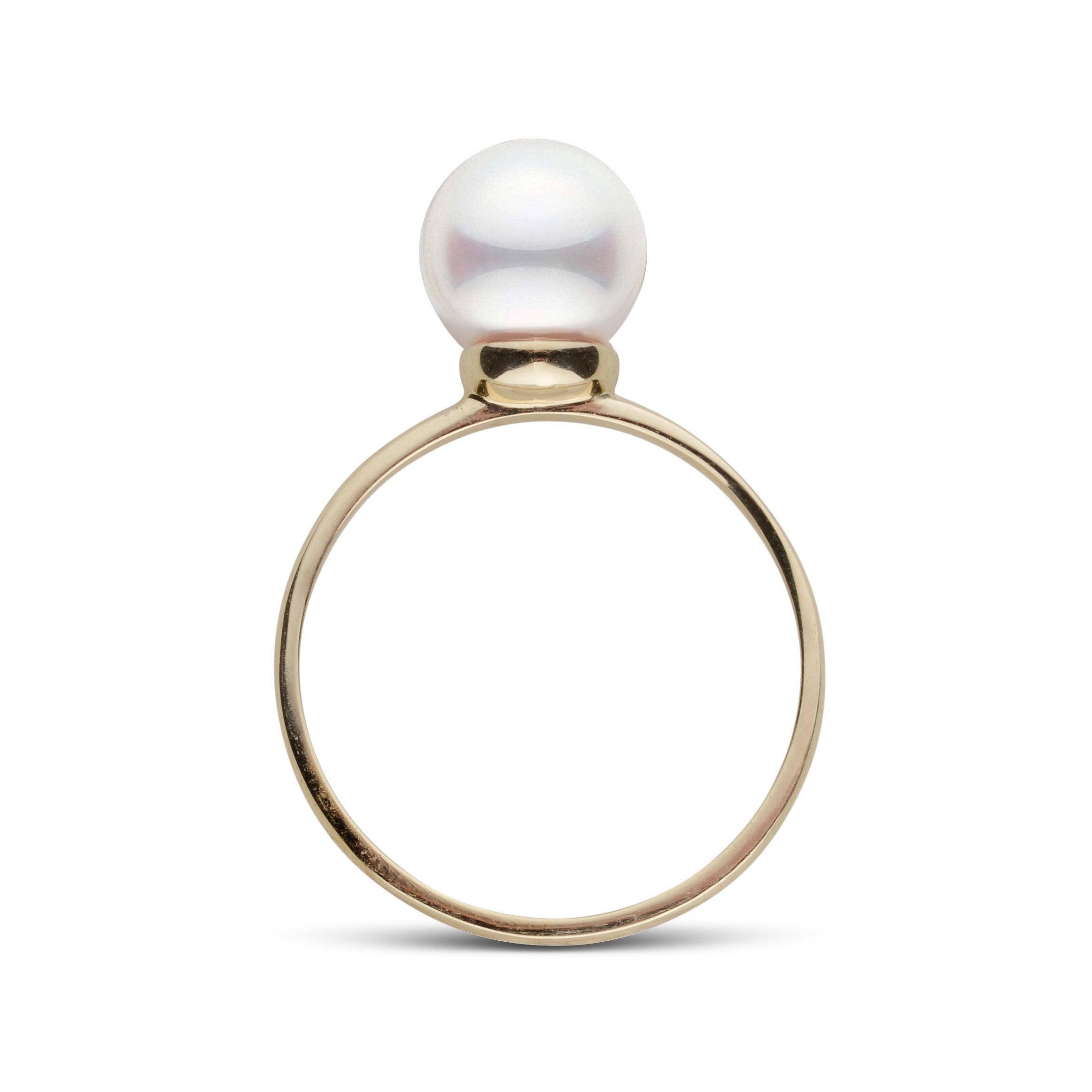Demure Classic Collection 7.0-7.5 mm Akoya Pearl Ring Yellow Gold