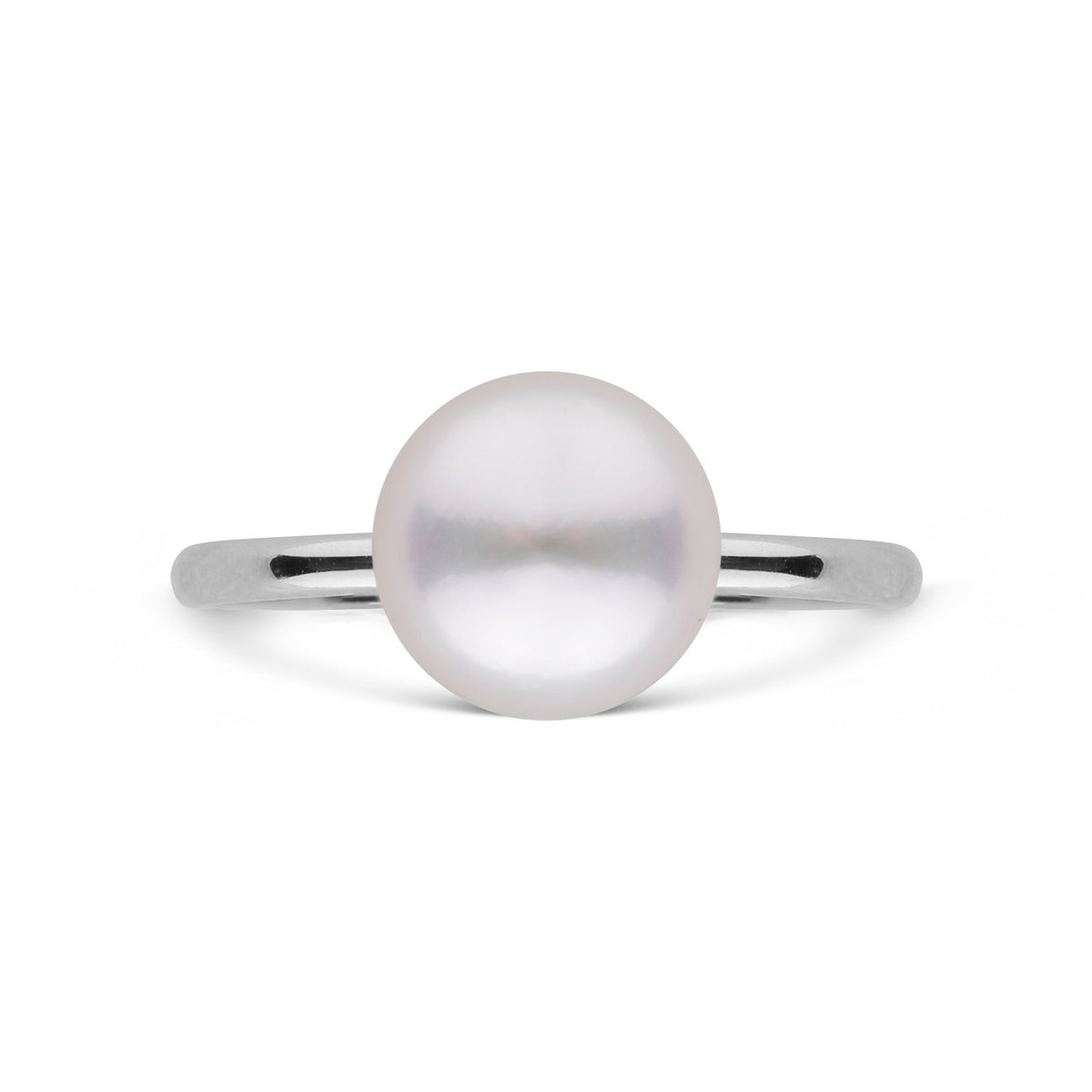 Demure Classic Collection 7.0-7.5 mm Akoya Pearl Ring white gold top view