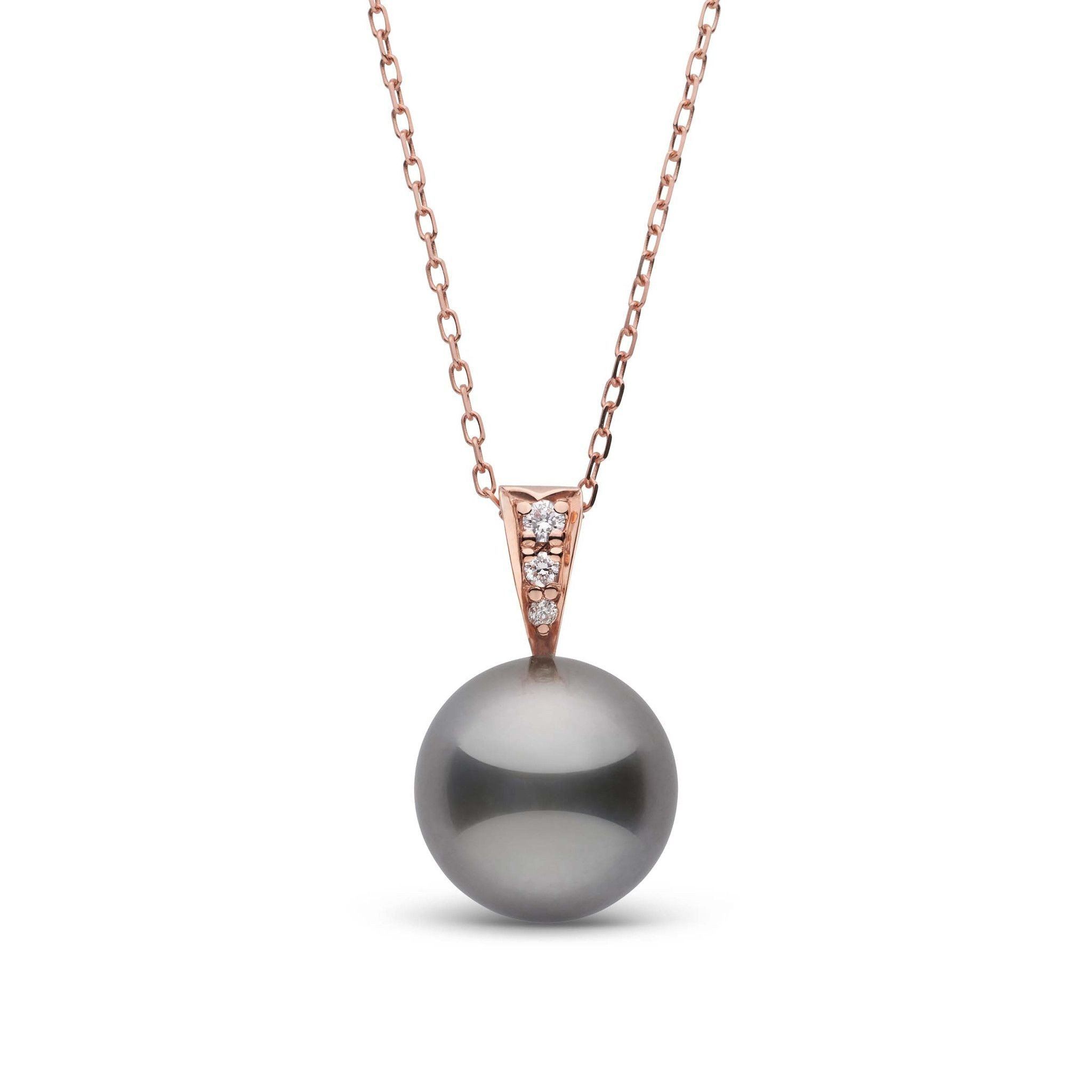 Desire Collection 10.0-11.0 mm Tahitian Pearl and Diamond Pendant