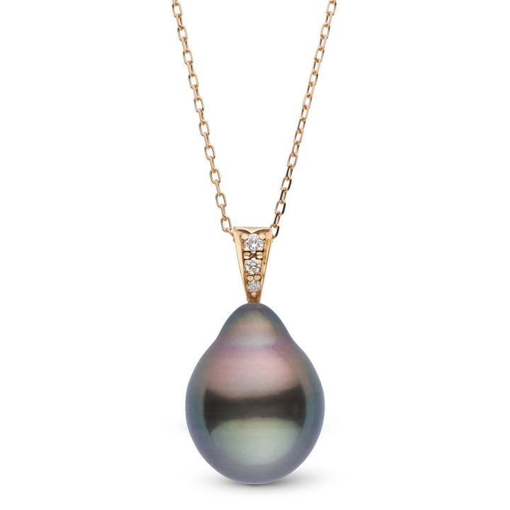 Desire Collection 11.0-12.0 mm Drop Tahitian Pearl & Diamond Pendant