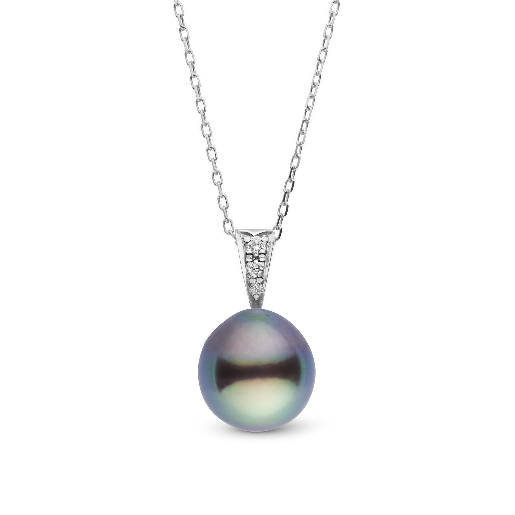 Desire Collection 8.0-9.0 mm Drop Tahitian Pearl & Diamond Pendant ...