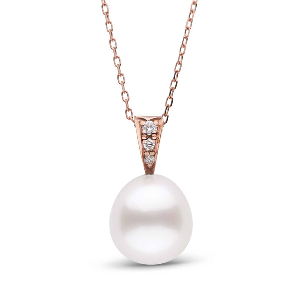 Desire Collection Drop White 10.0-11.0 mm South Sea Pearl and Diamond Pendant rose gold