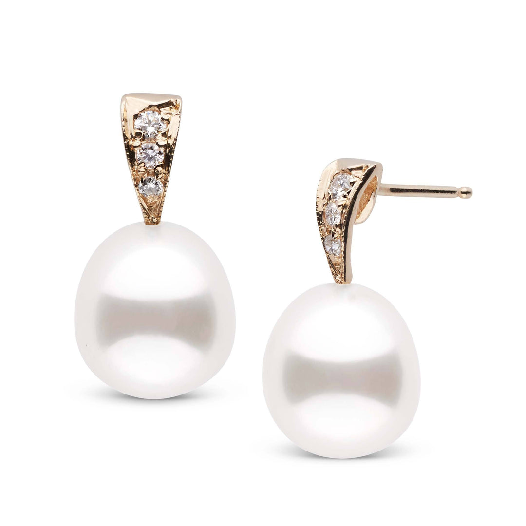 Desire Collection Drop White South Sea 10.0-11.0 mm Pearl and Diamond Earrings