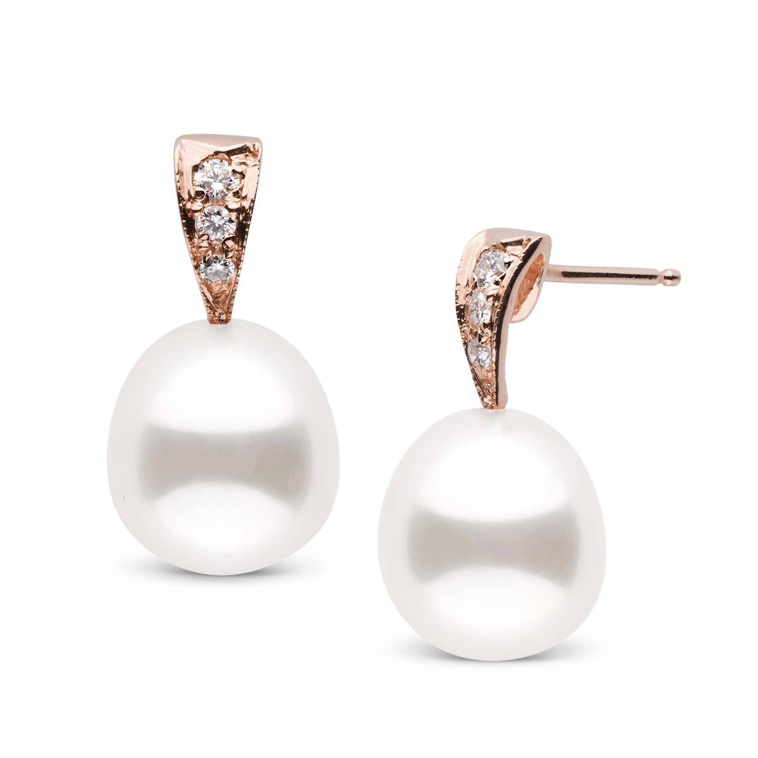 Desire Collection Drop White South Sea 10.0-11.0 mm Pearl and Diamond Earrings