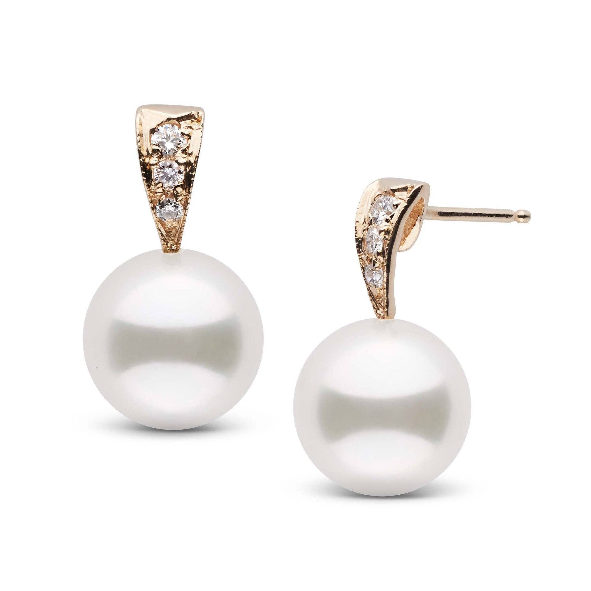 Desire Collection White South Sea 9.0-10.0 mm Pearl and Diamond Earrings
