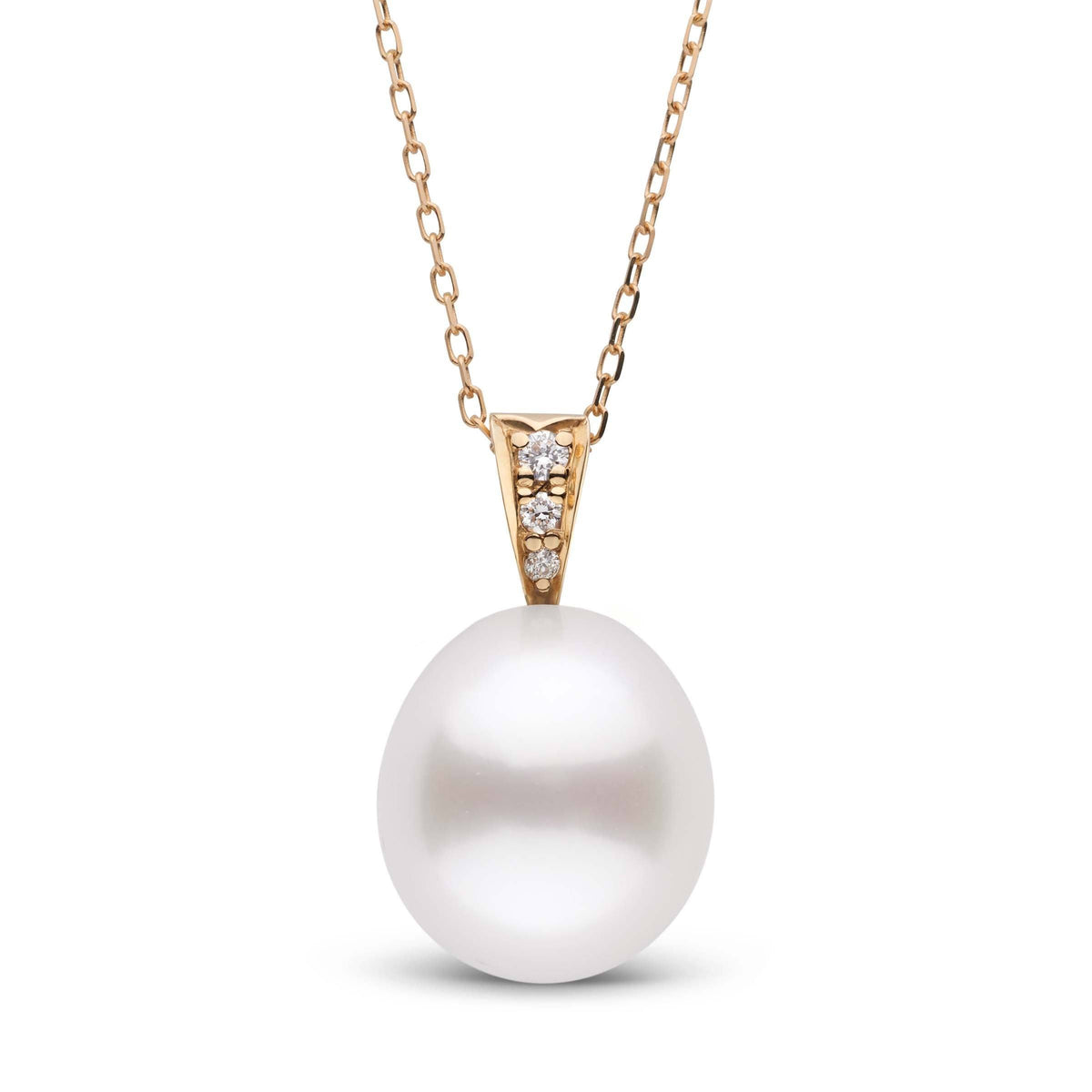 Desire Collection White South Sea Drop 11.0-12.0 mm Pearl and Diamond Pendant