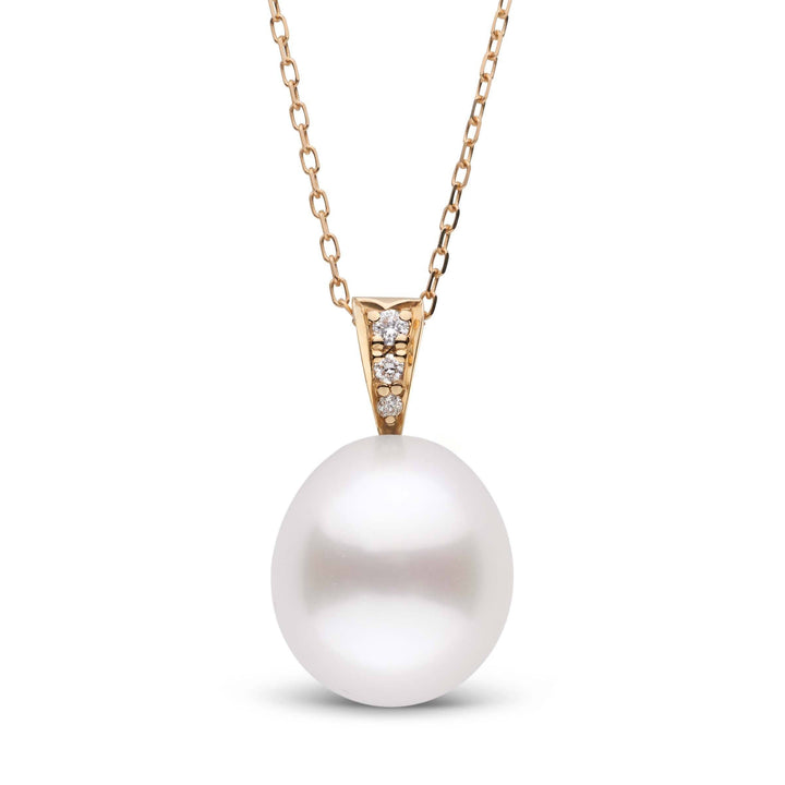 Desire Collection White South Sea Drop 11.0-12.0 mm Pearl and Diamond Pendant