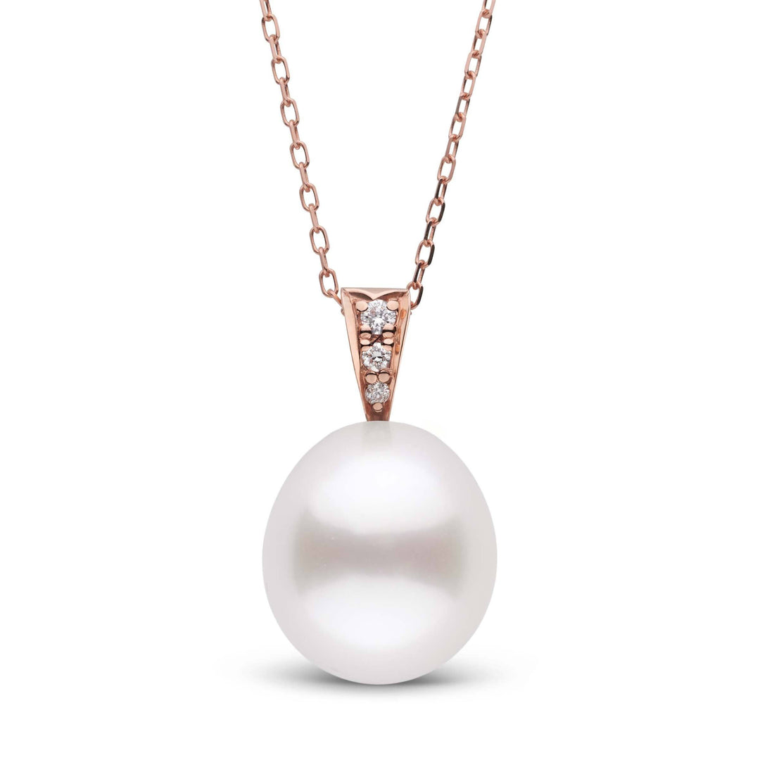 Desire Collection White South Sea Drop 11.0-12.0 mm Pearl and Diamond Pendant