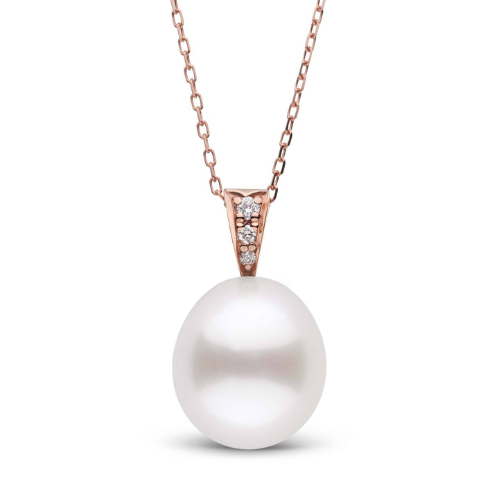 Desire Collection White South Sea Drop 11.0-12.0 mm Pearl and Diamond Pendant