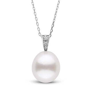 Desire Collection White South Sea Drop 11.0-12.0 mm Pearl and Diamond Pendant