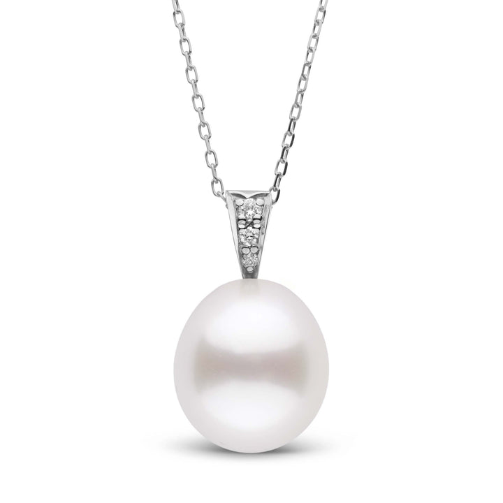Desire Collection White South Sea Drop 11.0-12.0 mm Pearl and Diamond Pendant