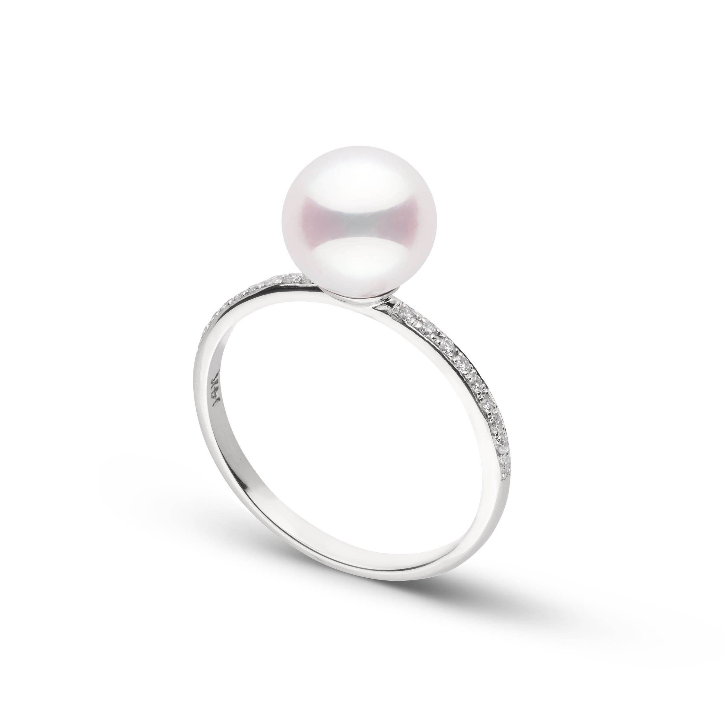Diamond Classic Collection Akoya Pearl Ring white gold