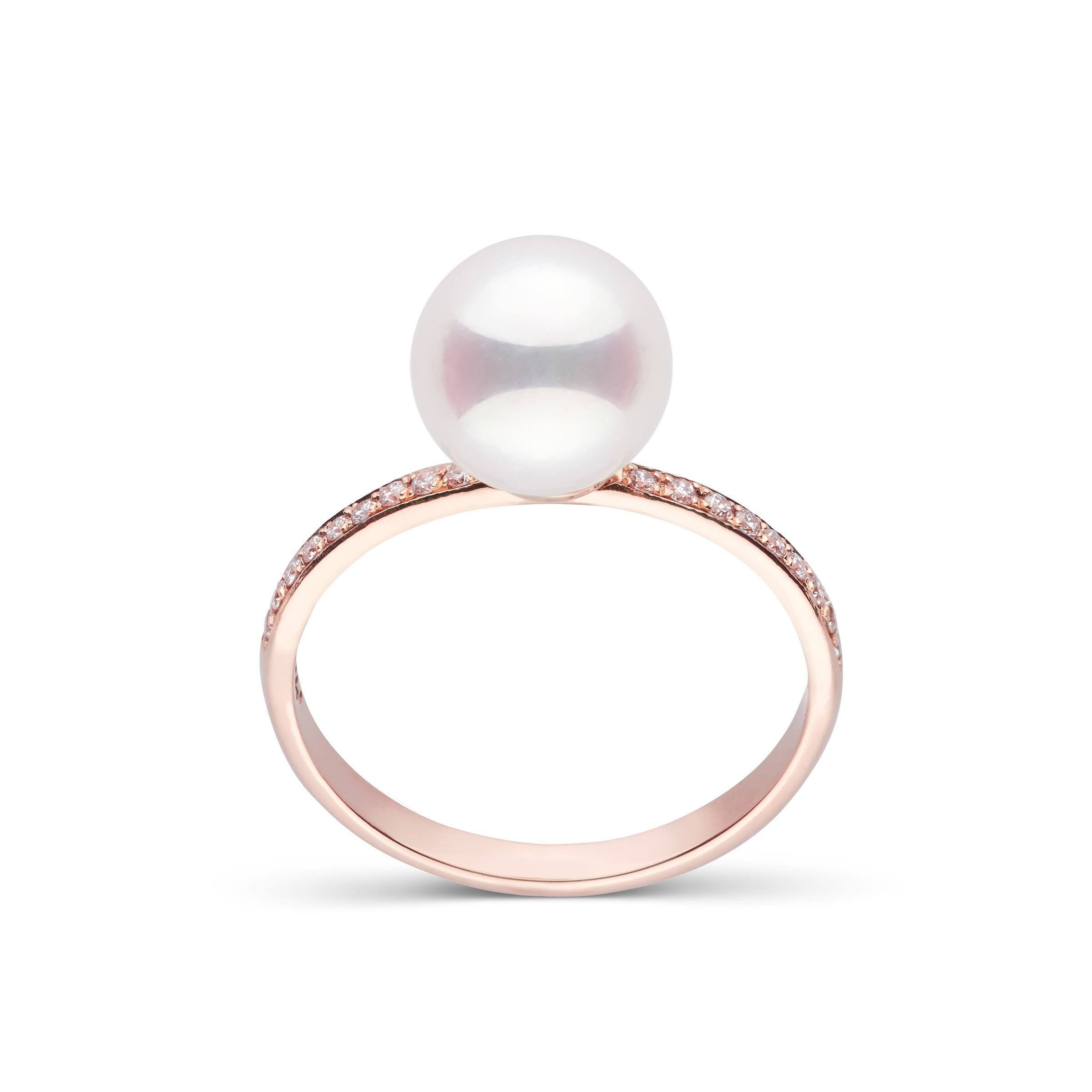 Diamond Classic Collection Akoya Pearl Ring rose gold
