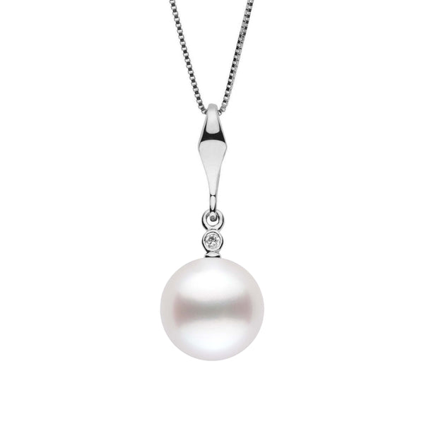 Essential Collection 10.0-11.0 mm White South Sea Pearl and Diamond Pendant wg