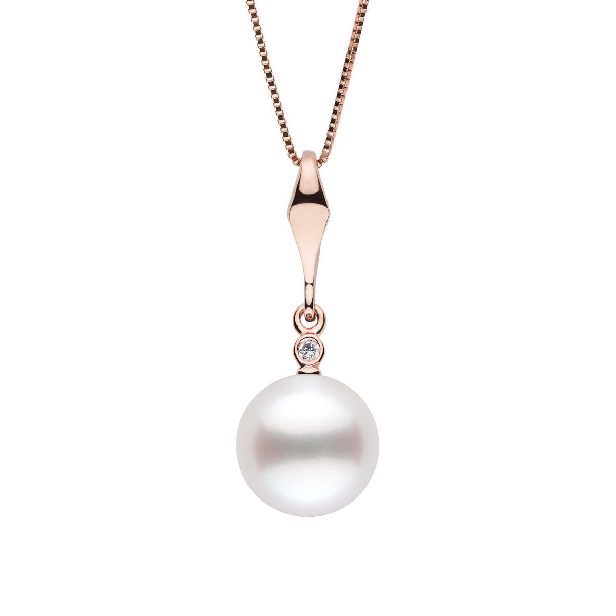 Essential Collection 9.0-10.0 mm White South Sea Pearl and Diamond Pendant rg