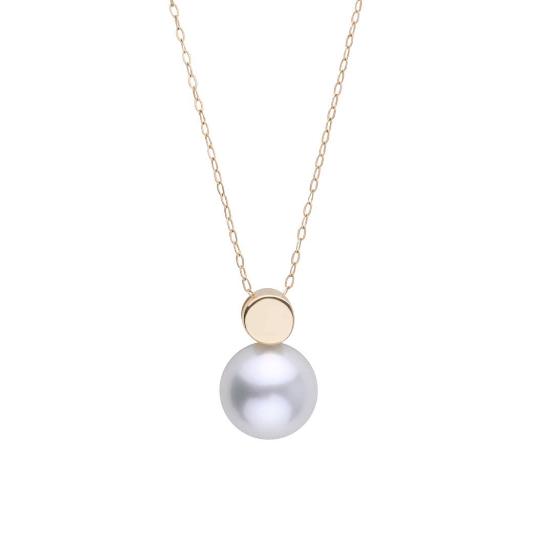 Dot Collection 10.0-11.0 mm White South Sea Pearl Pendant Yellow Gold