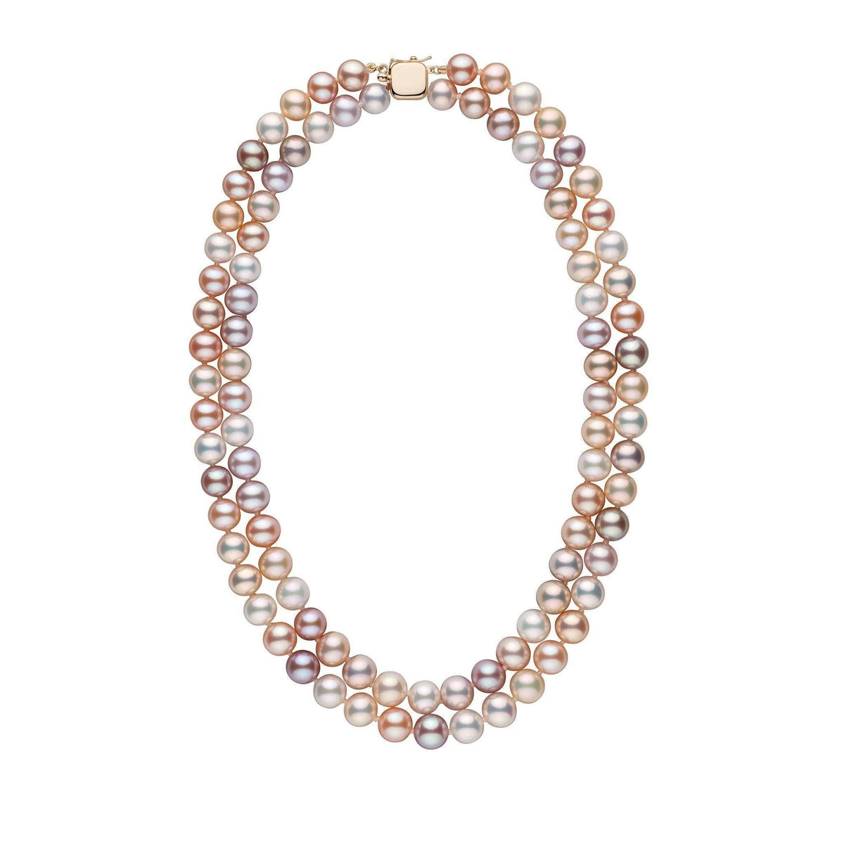 Double Strand 8.5-9.0 mm AAA Multicolor Freshwater Pearl Necklace