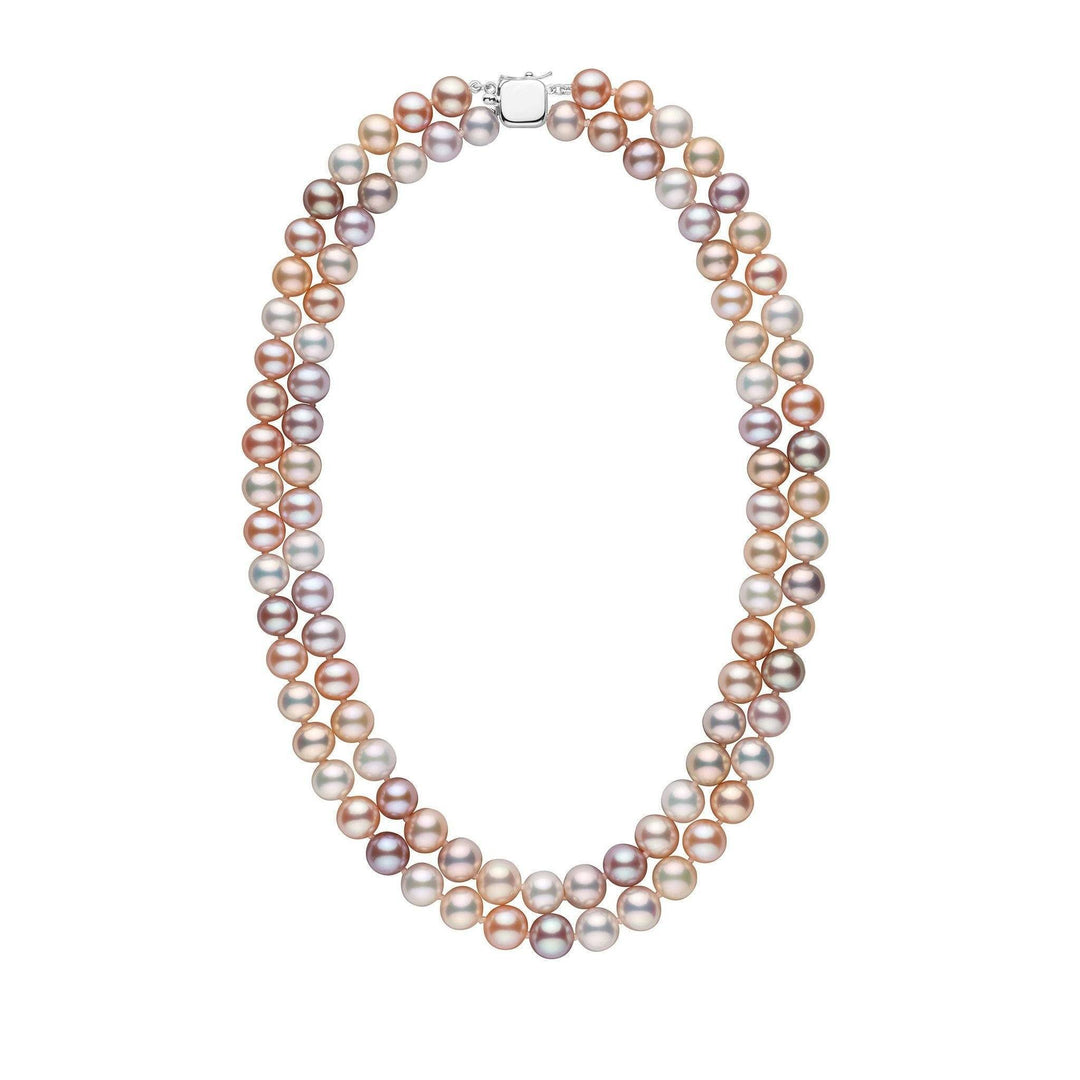 Double Strand 8.5-9.0 mm AAA Multicolor Freshwater Pearl Necklace