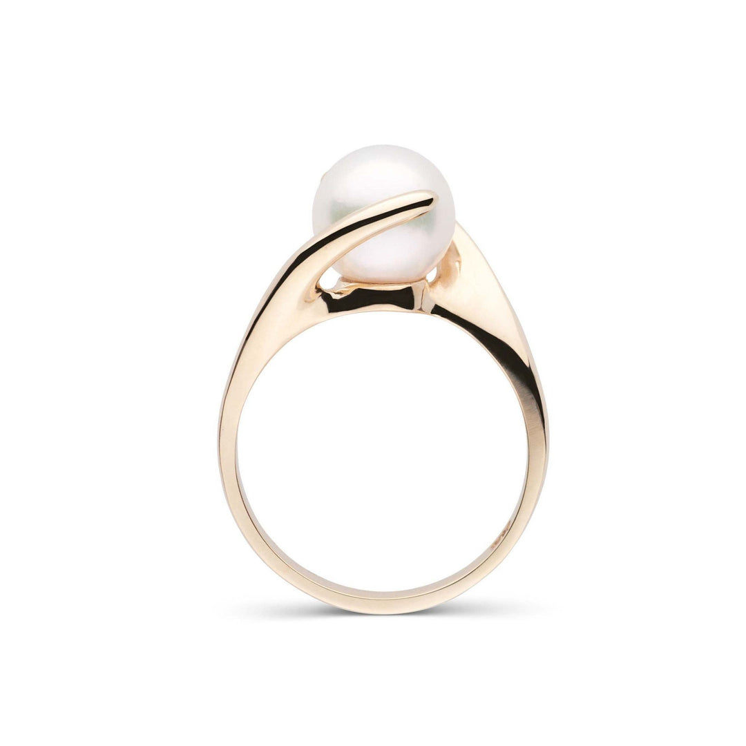 Embrace Collection Akoya Pearl Ring yellow gold side view