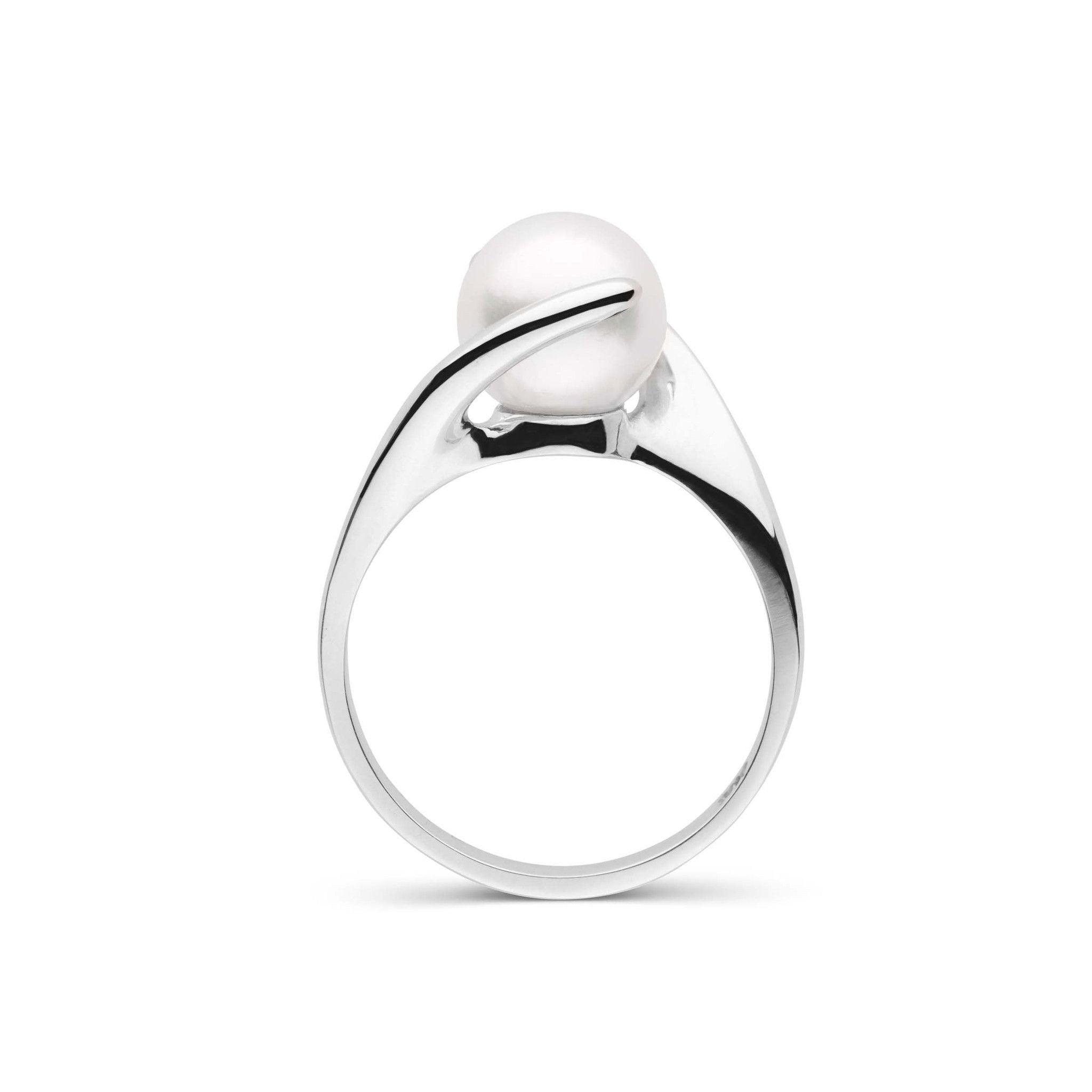 Embrace Collection Akoya Pearl Ring white gold side view
