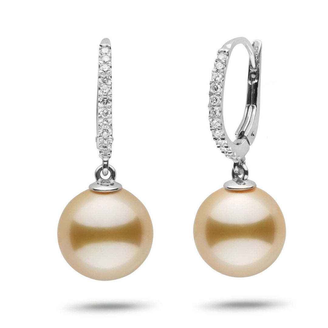 Eternal Collection Golden South Sea 11.0-12.0 mm Pearl & Diamond Dangle Earrings