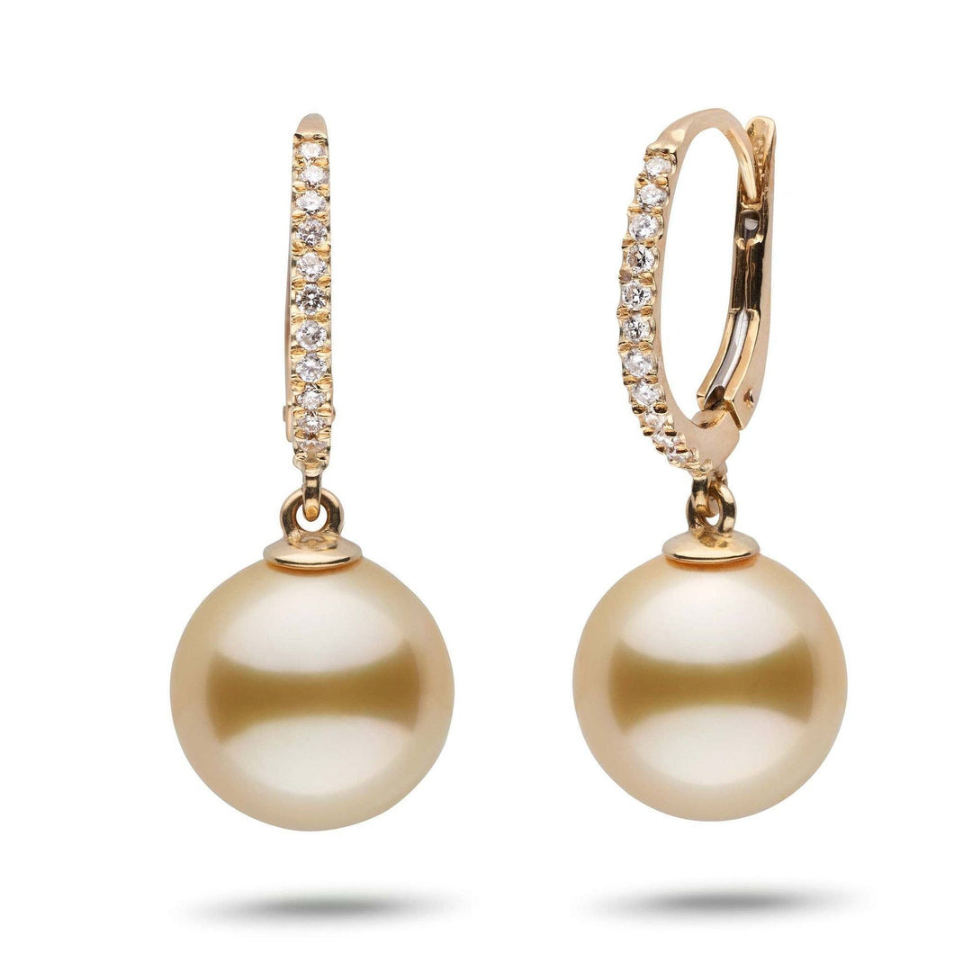Eternal Collection Golden South Sea 11.0-12.0 mm Pearl & Diamond Dangle Earrings