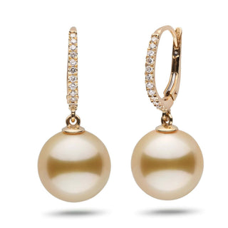 Eternal Collection Golden South Sea 12.0-13.0 mm Pearl & Diamond Dangle Earrings yg