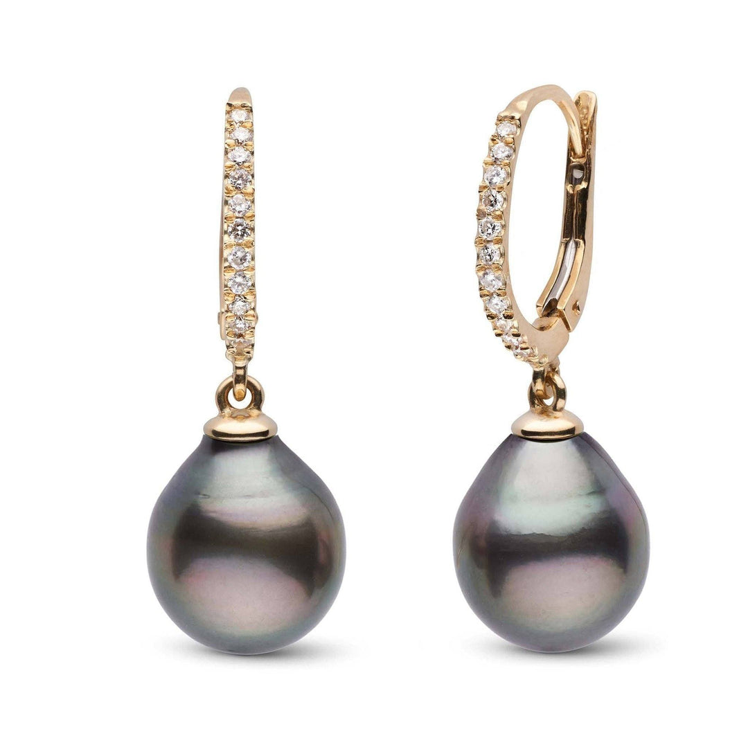 Eternal Collection Tahitian 11.0-12.0 mm Drop Pearl & Diamond Dangle Earrings