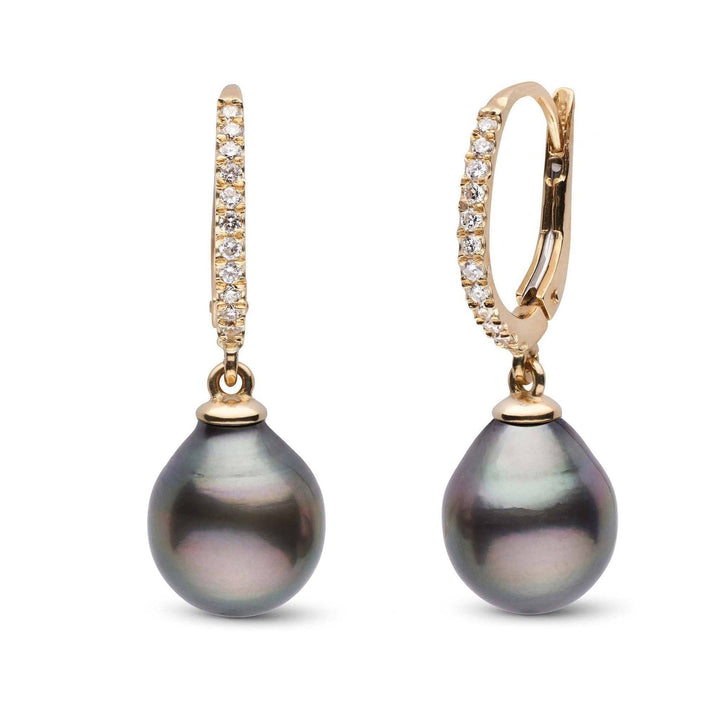 Eternal Collection Tahitian 9.0-10.0 mm Drop Pearl & Diamond Dangle Earrings