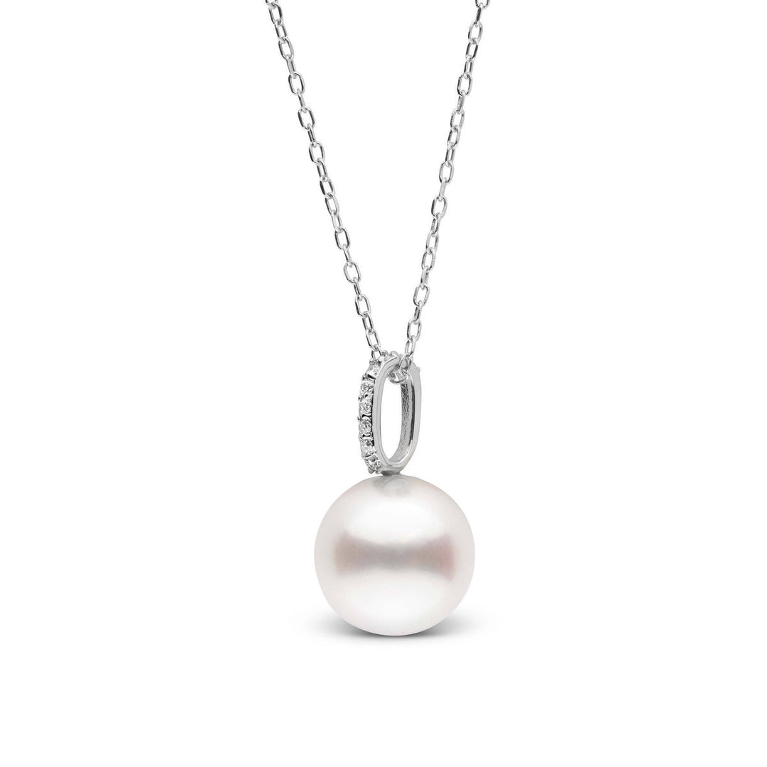 Forever Collection White 9.0-10.0 Freshadama Pearl and Diamond Pendant