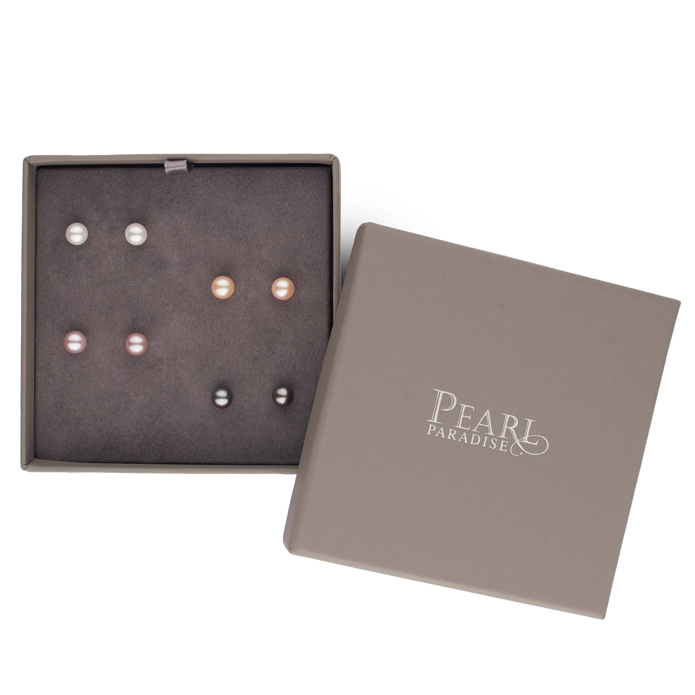 Essential Colors 4-Piece Sweetheart Set of AAA Freshwater Pearl Earrings