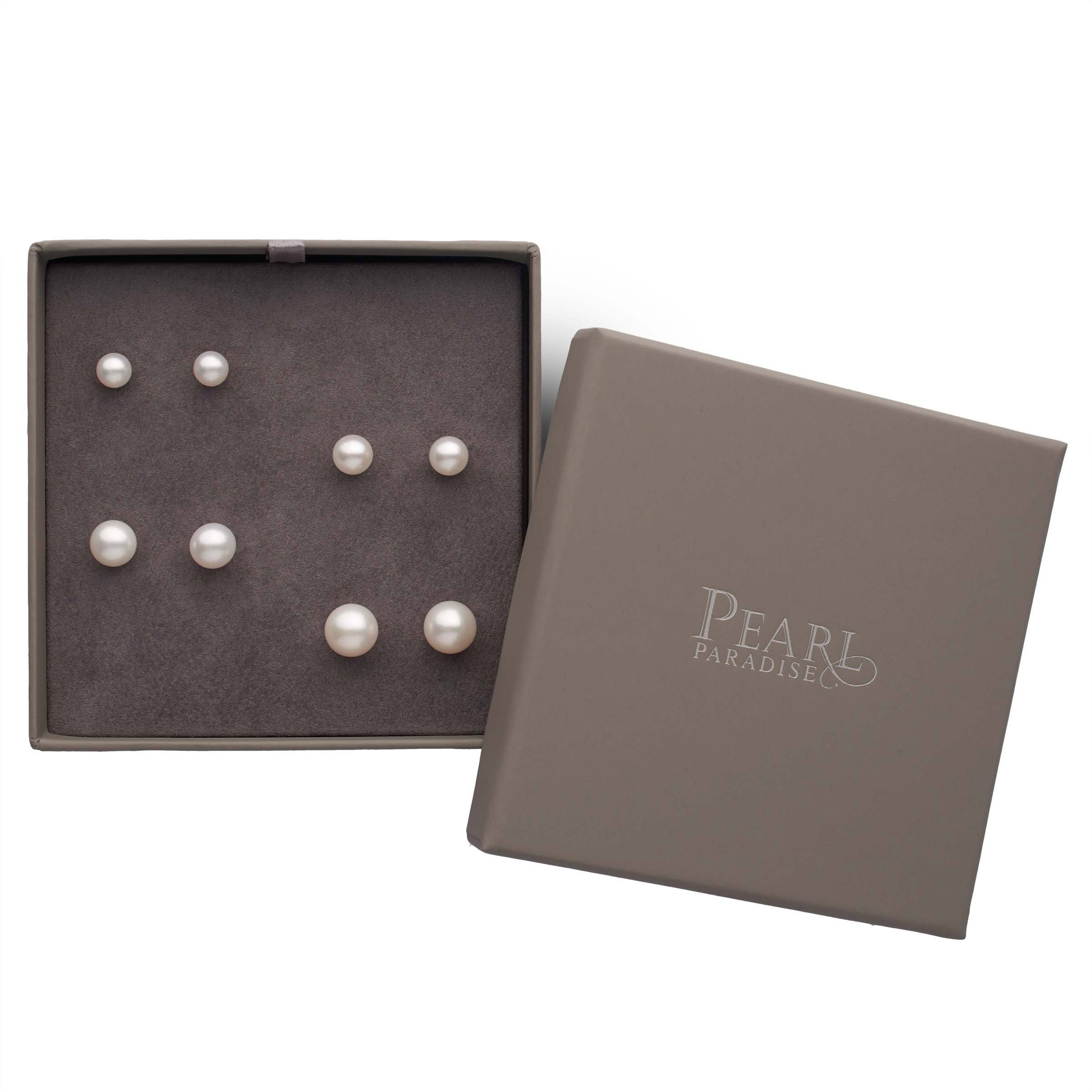 Essential Sizes 4-Piece Sweetheart Set of AAA Freshwater Pearl Earrings