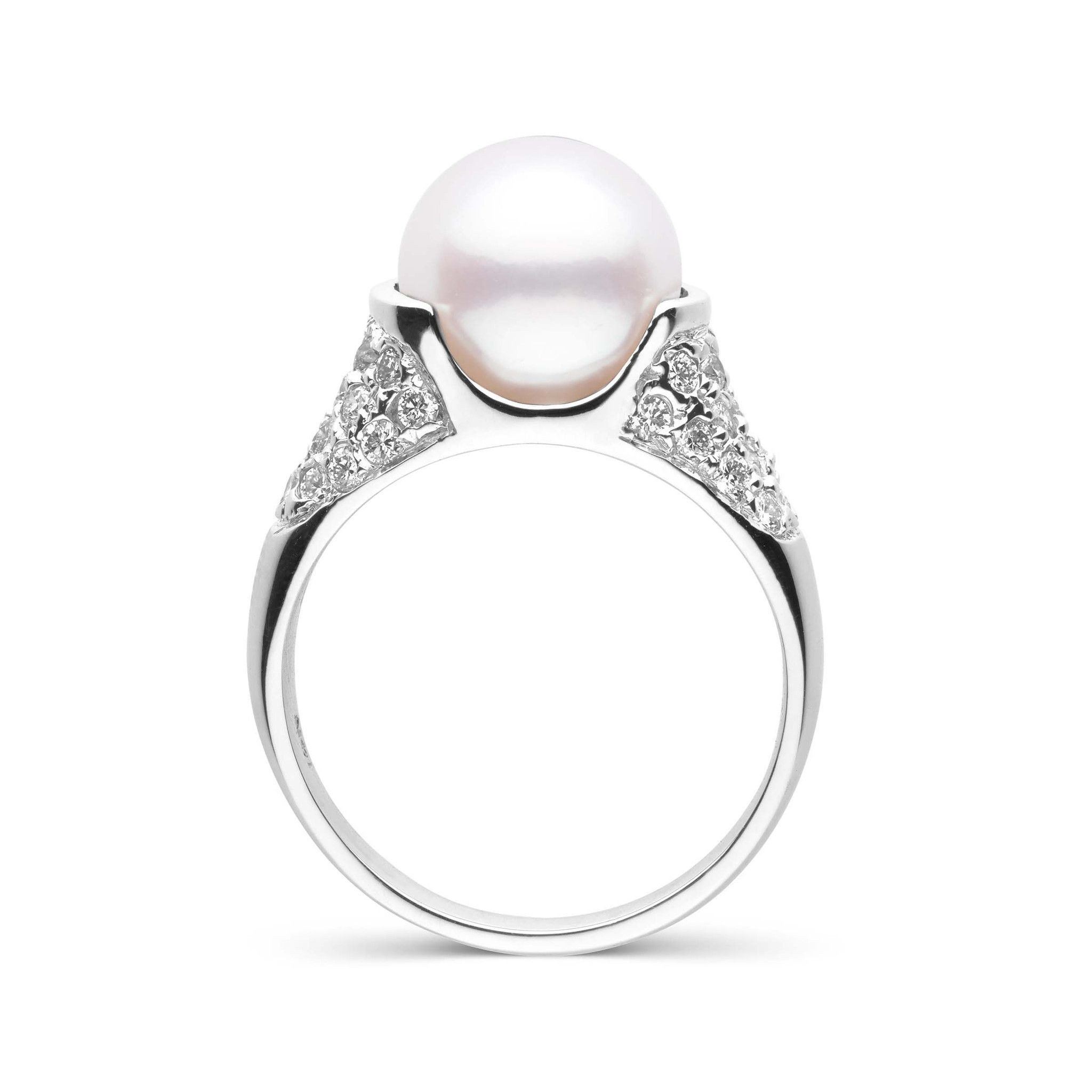 Frost Collection 9.0-10.0 mm White South Sea Pearl and Diamond Ring