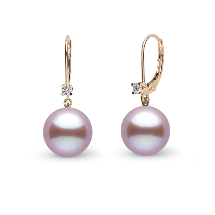 8.5-9.0 mm Lavender Freshadama Pearl and Diamond Harmony Earrings