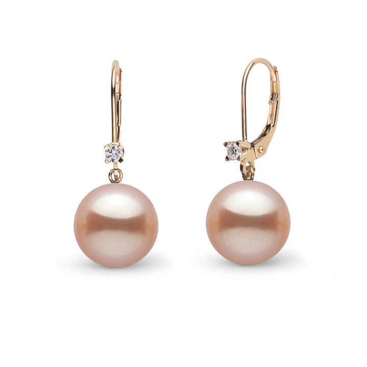 8.5-9.0 mm Pink Freshadama Pearl and Diamond Harmony Earrings