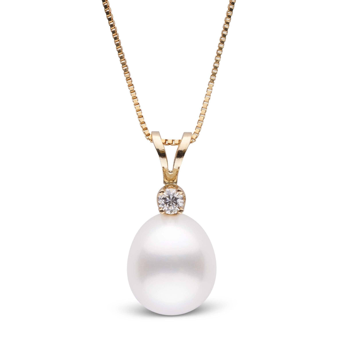 Harmony Collection Drop 10.0-11.0 mm White South Sea Pearl & Diamond Pendant yg